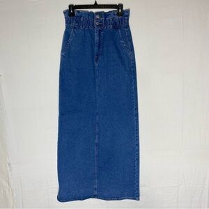 Vintage Country Denim Med Wash Denim Maxi Skirt 10